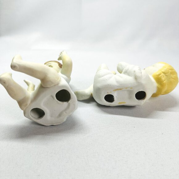 Piano Babies Vintage Figurines Kewpie Bisque Porcelain Dolls Girl Boy Lot of 2 - Picture 10 of 11